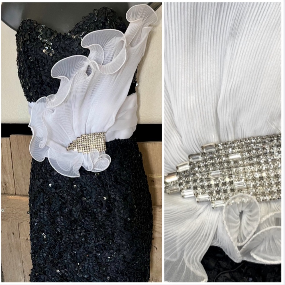 Vintage Dave & Johnny Sequin Crystal Mini Dress XXS - Picture 2 of 6